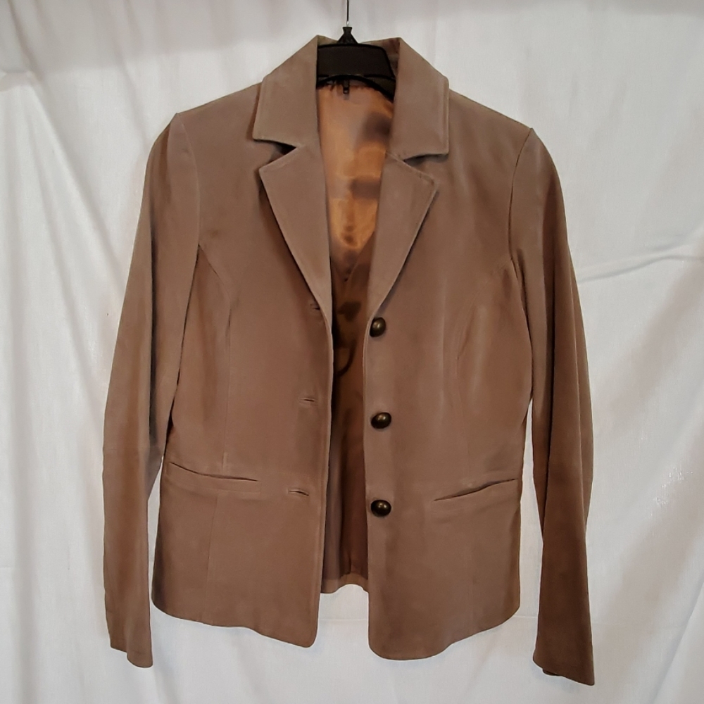 Ruffhewn leather blazer sz. Med EUC